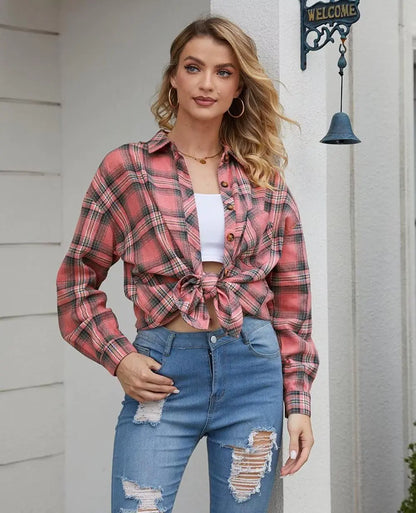 Women Buffalo Plaid Flannel Shirt