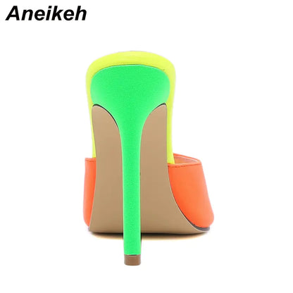 Tri Colored Orange High Heels