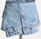 Asymmetrical Denim Mini Skirt