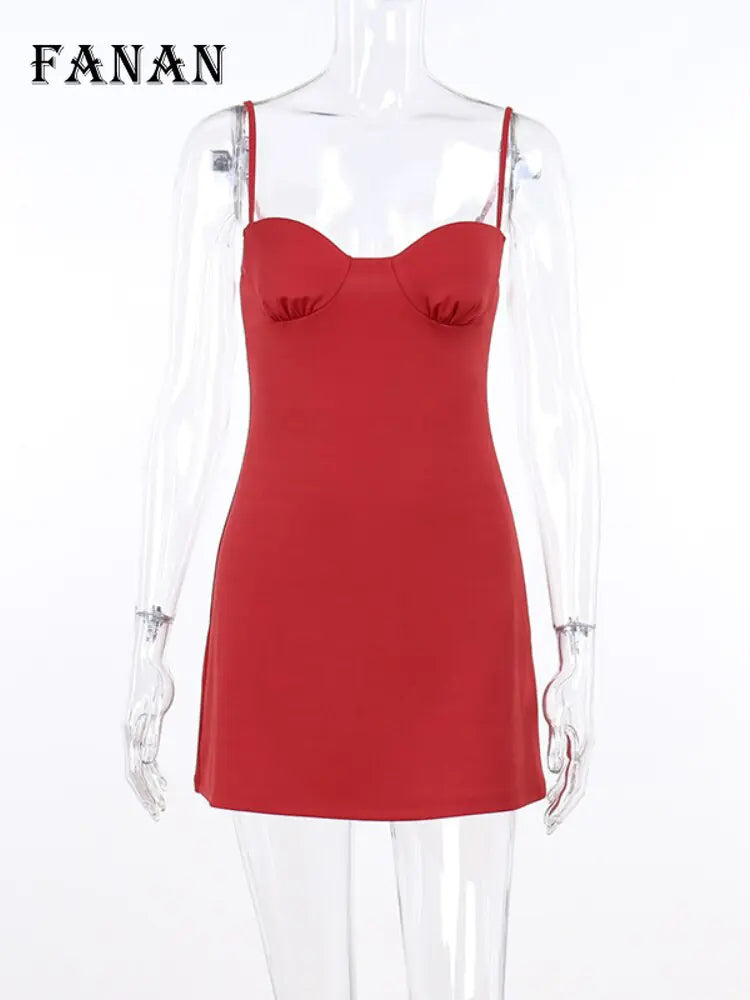 Red Sleeveless A-line Mini Dress