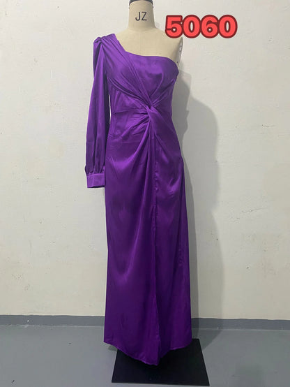 Women Slim-Fit Waist-Tied Long Dress