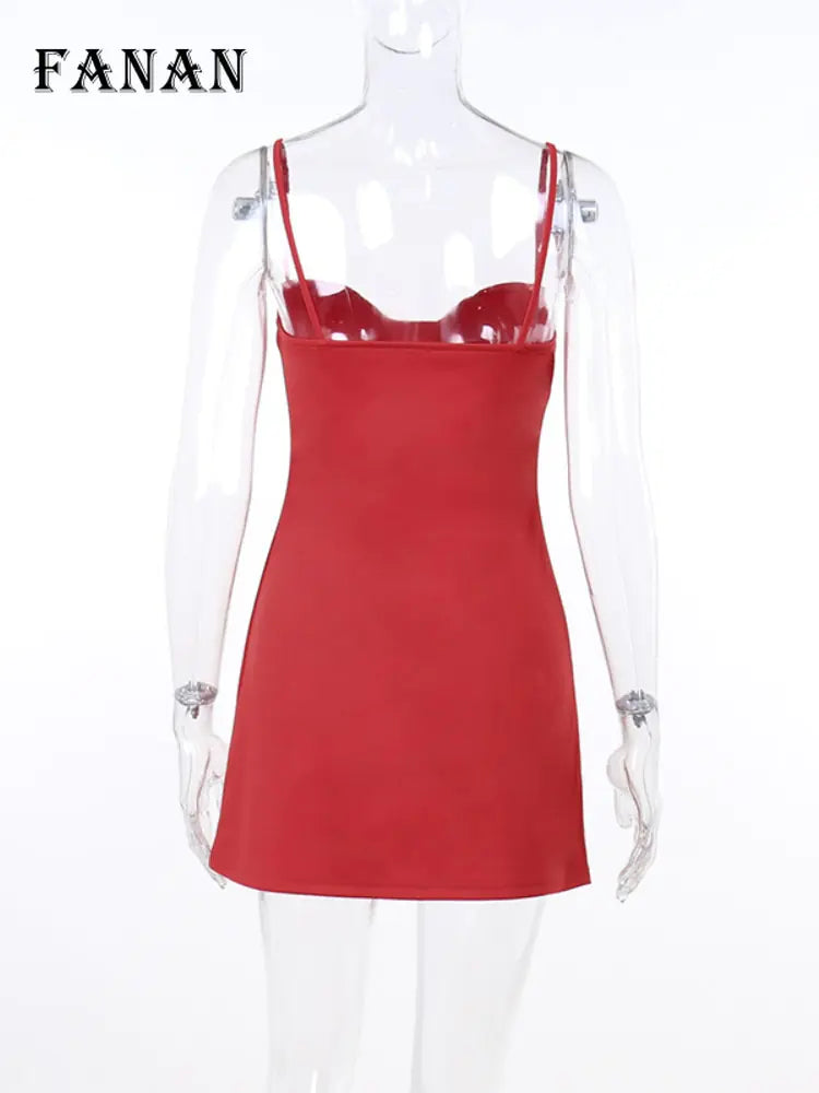 Red Sleeveless A-line Mini Dress