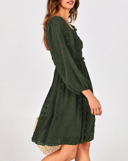 Women Square Neck Smock Dress