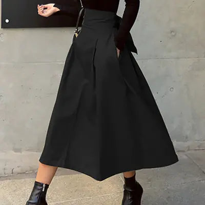 Women Long Solid Color Skirt