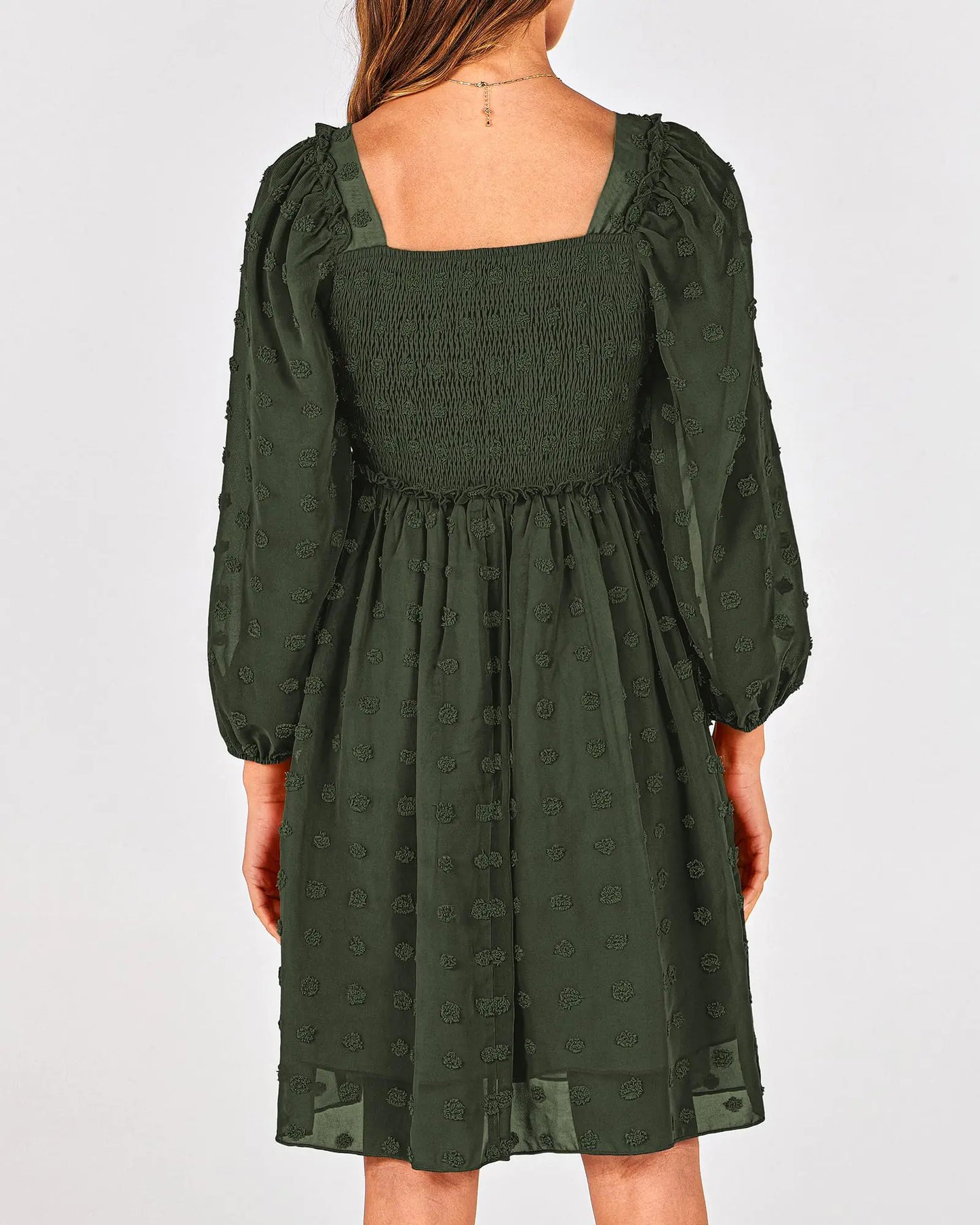 Women Square Neck Smock Dress