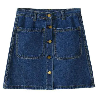 High Waist A-Line Denim Skirt