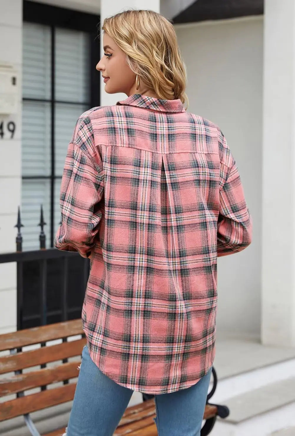 Women Buffalo Plaid Flannel Shirt