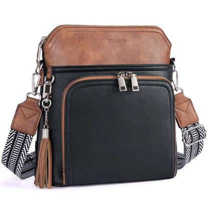 Crossbody Purse for Women,Lightweight Medium Crossbody Bag Soft Leather Women's Shoulder Handbags with Tassel Taupe