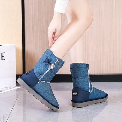 Women Denim Snow Boots