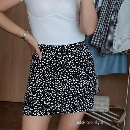 Leopard Print Slim Skirt