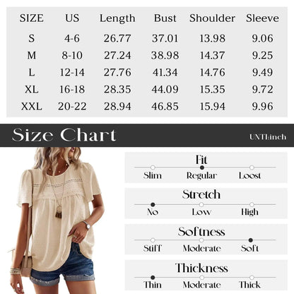 Women Summer Tops Crewneck Short Sleeve