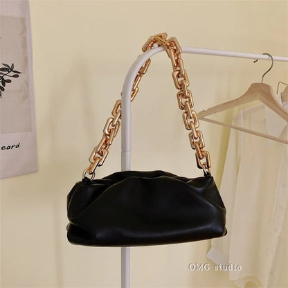 Soft Leather Cloud Bag: Women's Single Shoulder Purse