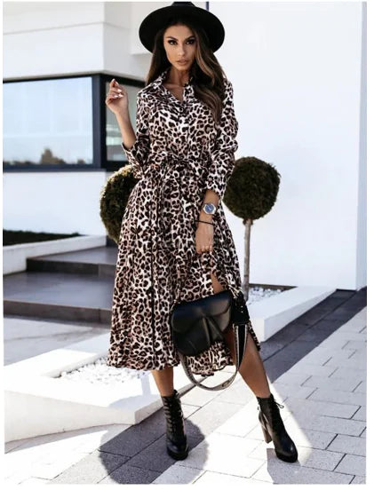 Women Leopard Maxi Dress