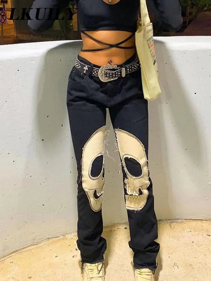 Printed Skull Jeans