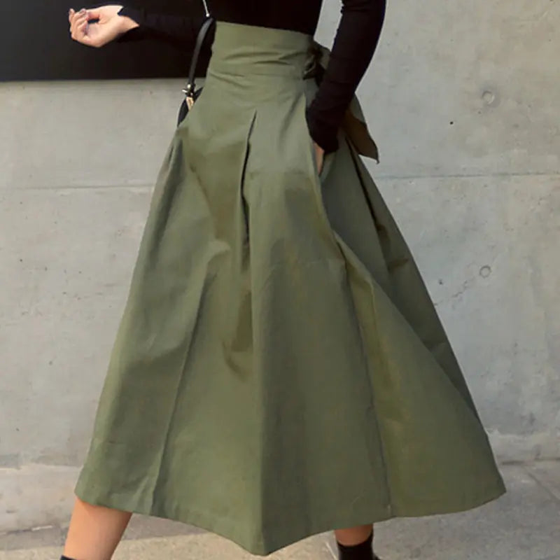 Women Long Solid Color Skirt