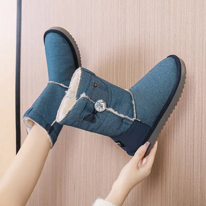 Women Denim Snow Boots