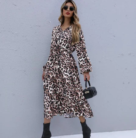 Women Leopard Maxi Dress