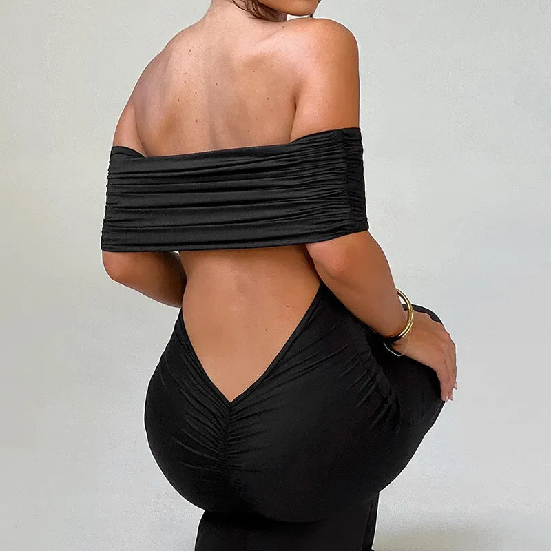 Women Backless Off-shoulder Dress