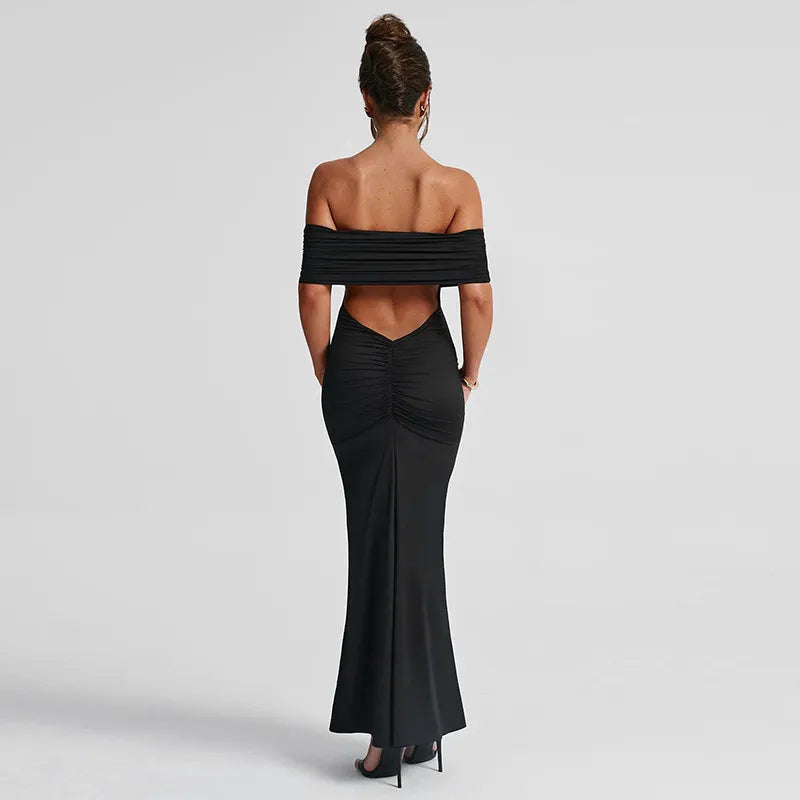 Women Backless Off-shoulder Dress