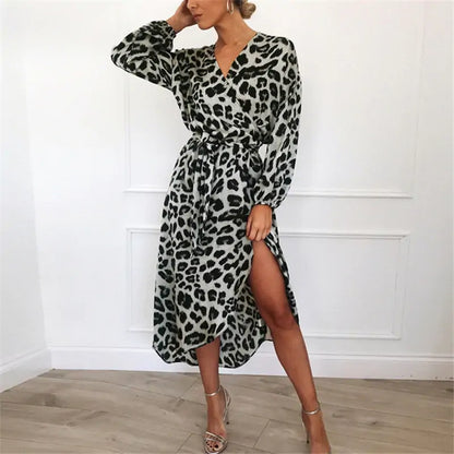 Women Leopard Maxi Dress