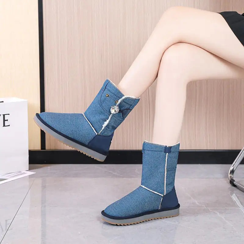 Women Denim Snow Boots