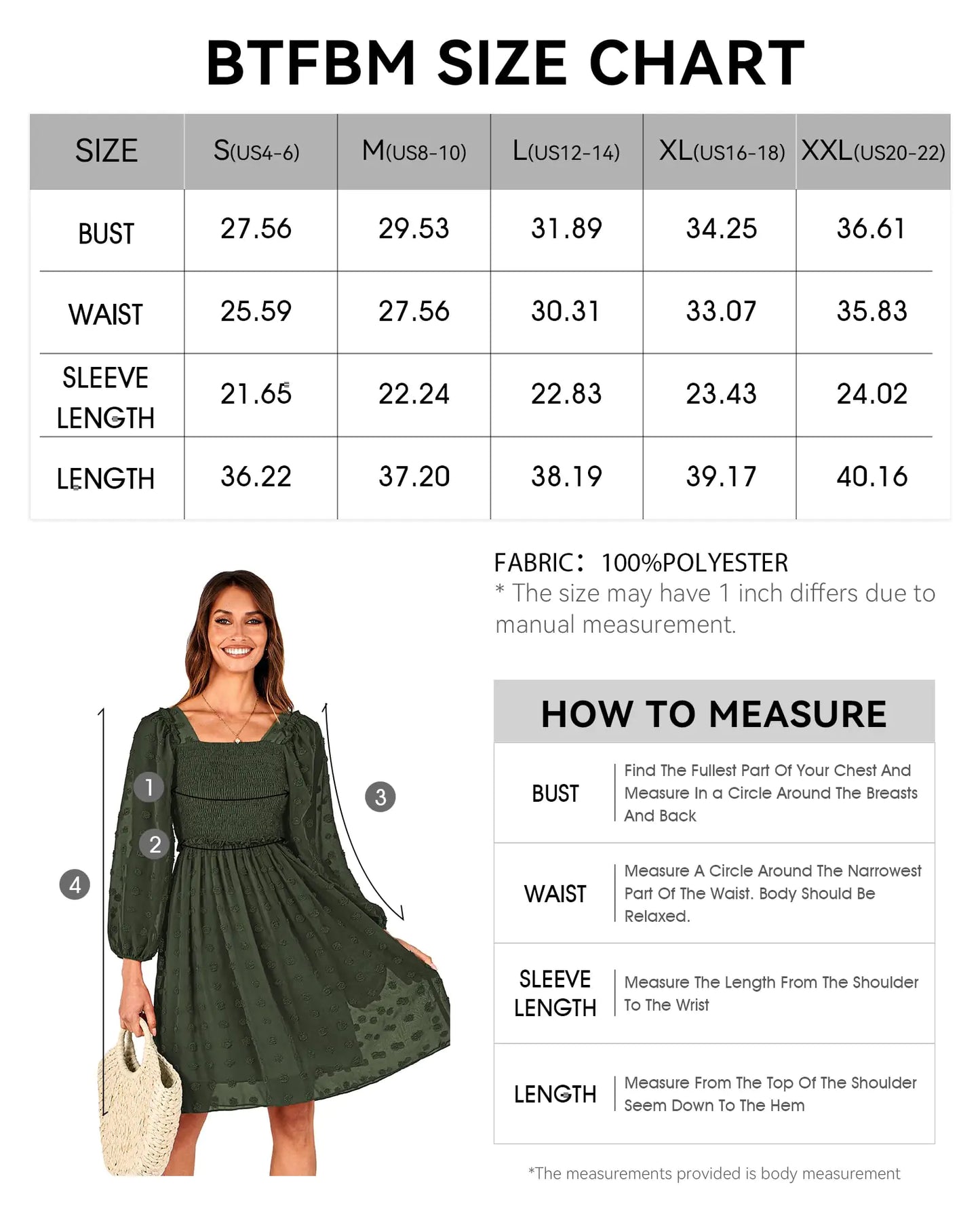 Women Square Neck Smock Dress